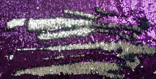 Showman Purple and Silver Sequins Inlay Single Ear Headstall and Breast Collar Set #5